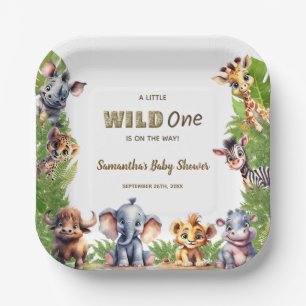 Safari Baby Shower Wild One Jungle Paper Plate