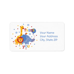 Safari Baby Thank You Label