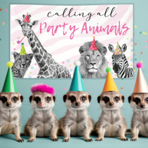 Safari Birthday Calling all animals Banner