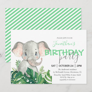 Safari birthday Elephant Announcement