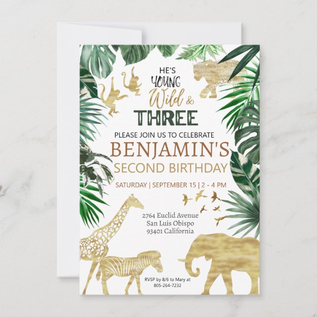 Safari birthday invitation (Front)