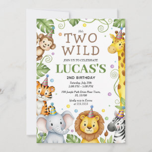 Safari Birthday Invitation Two Wild Boy Invitation