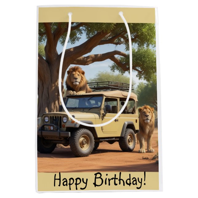 Safari Birthday Medium Gift Bag (Front)