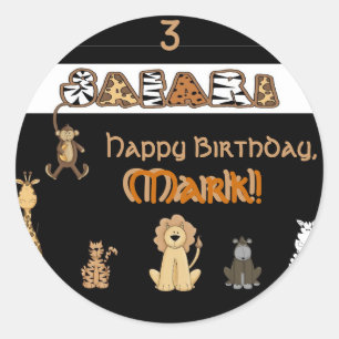 Safari Birthday Party Coordinated Stickers