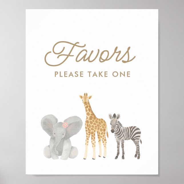 Safari Birthday Party Favours Sign (Front)