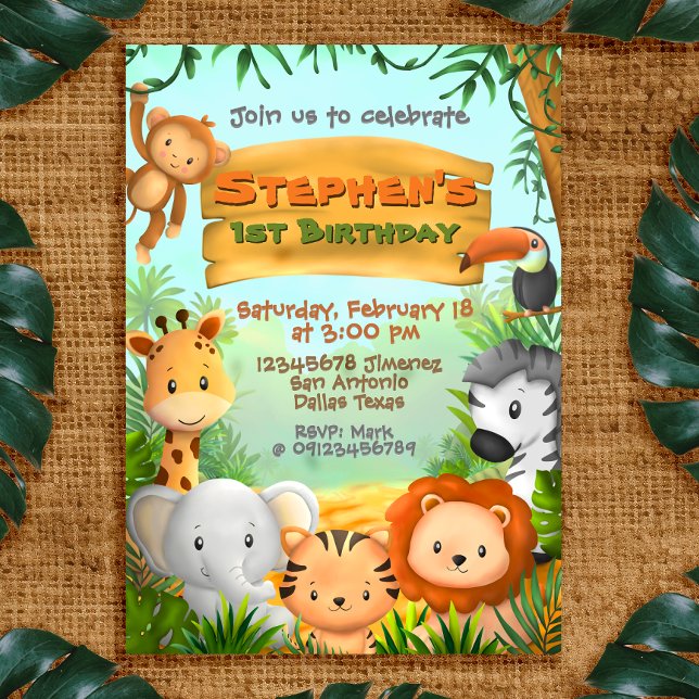 Safari Birthday Party Invitation (Safari Birthday Invitation )
