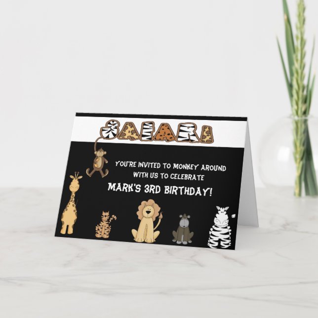 Safari Birthday Party Invitations (Front)