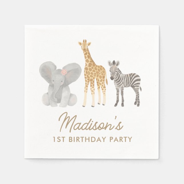 Safari Birthday Party Napkin (Front)