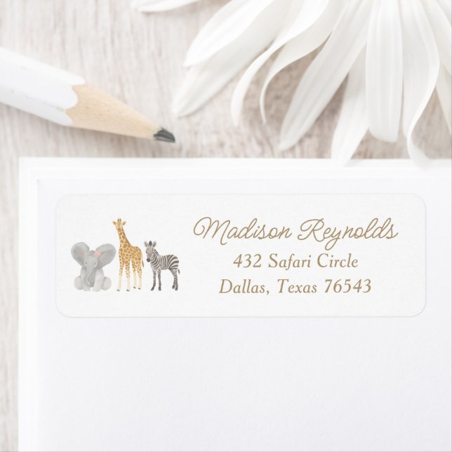 Safari Birthday Party Return Address Label (Insitu)