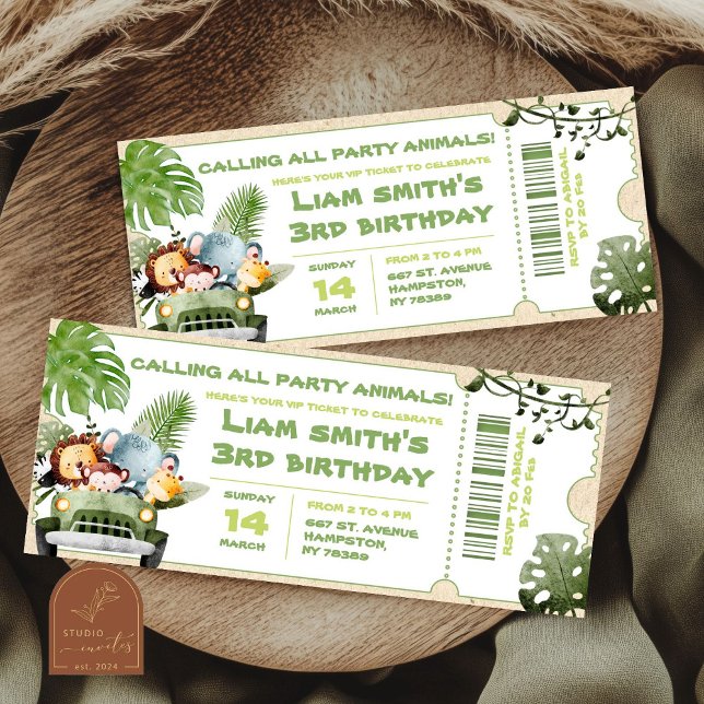 Safari Birthday Party Ticket (Creator Uploaded)
