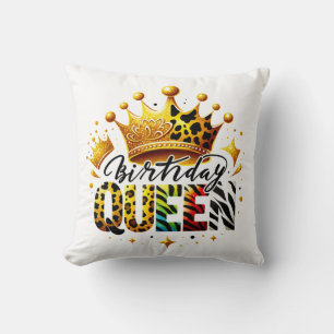 Safari Birthday Queen Crown Cushion
