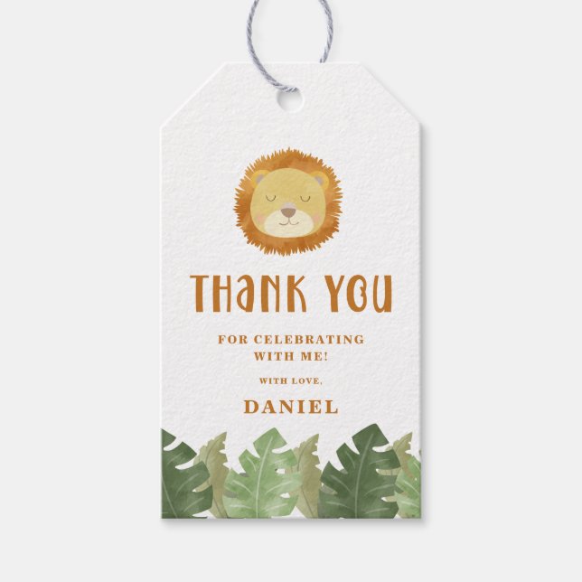 Safari Birthday Thank You Gift Tag (Front)