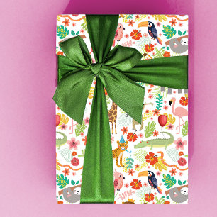 Safari Birthday Wrapping Paper, safari animals  Paper Sheet