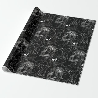 Safari Black-White Cute Unique Gift Wrapping Paper