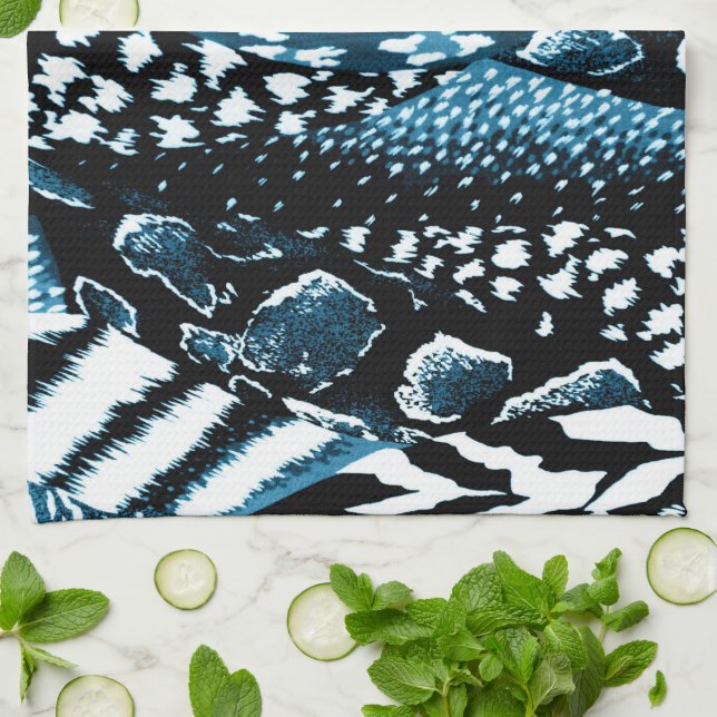 Safari Blue Tea Towel (Folded)