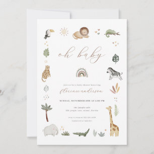 Safari Boho Jungle Baby Shower Invitation