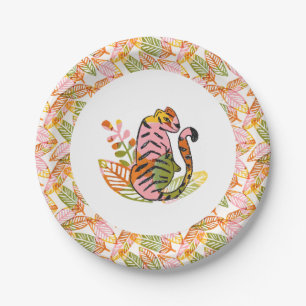 Safari Botanical Cheetah Teen Tween Birthday Party Paper Plate