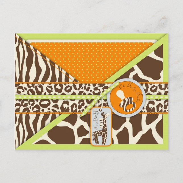 Safari Boy Green Advice Postcard (Front)