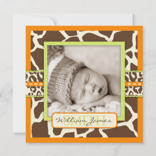 Safari Boy Orange Announcement Square