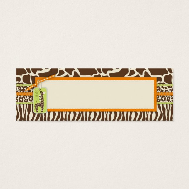 Safari Boy Orange Skinny Gift Tag 2 (Front)