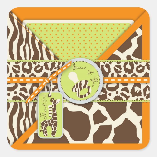 Safari Boy Orange TY Sticker B (Front)