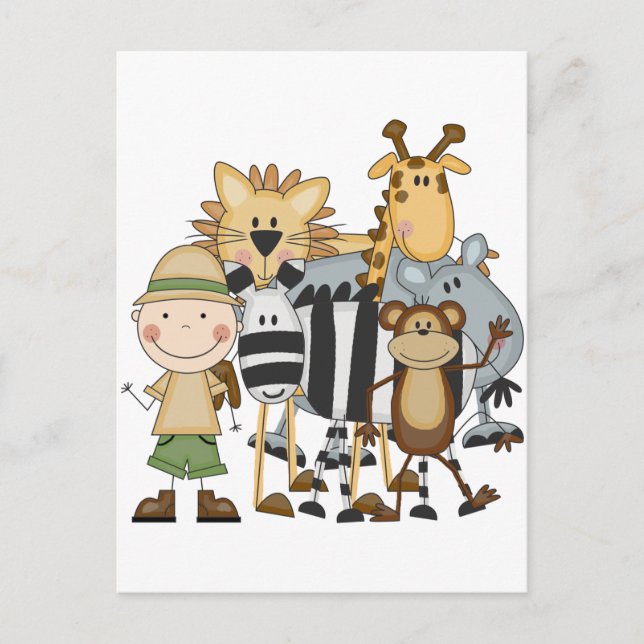 Safari Boy Tshirts and Gifts Postcard (Front)