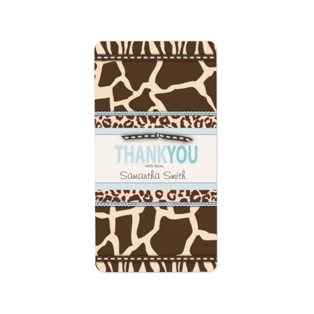 Safari Boy TY Mini Candy Bar Label (Front)