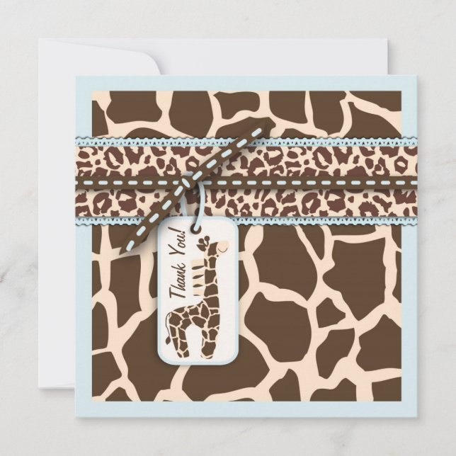 Safari Boy TY Square B2 Thank You Card (Front)
