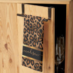 Safari Brown Leopard - Customise Tea Towel<br><div class="desc">Kitchen Hand Towel. Featuring an attractive brown tan coloured leopard animal skin print ready for you to personalise. ✔NOTE: ONLY CHANGE THE TEMPLATE AREAS NEEDED! 😀 If needed, you can remove the text and start fresh adding whatever text and font you like. 📌If you need further customisation, please click the...</div>