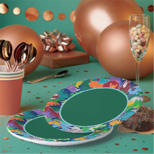 Safari Calling all Party Animals Colourful Paper Plate