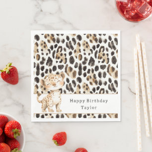 Safari Cheetah Birthday Napkin