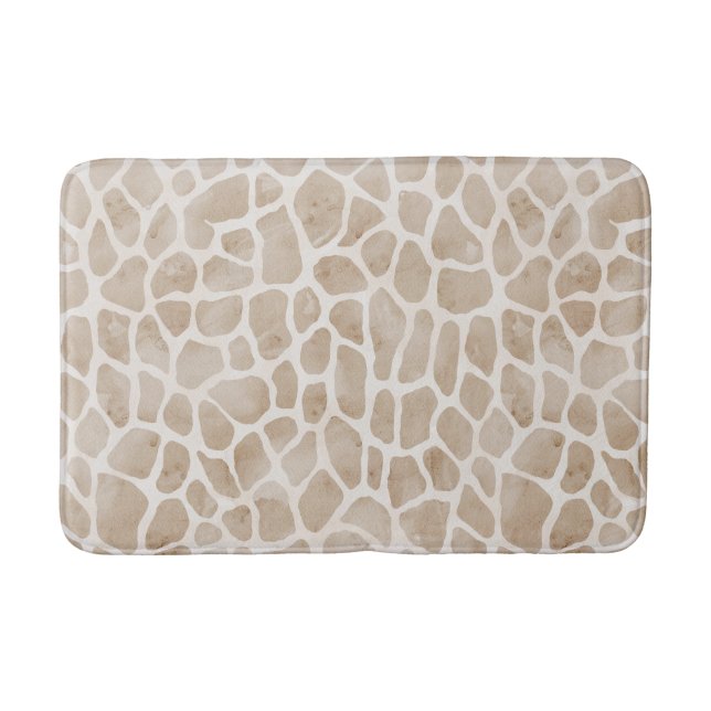 Safari Chic Giraffe Print Bath Mat. Mat (Front)
