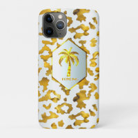 Safari Chic Gold Leopard Print 