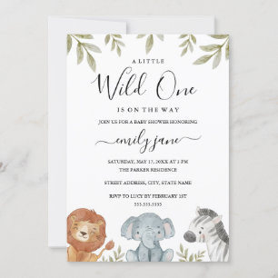 Safari Cute Animals Girl Boy Baby Shower  Invitation