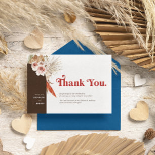 Safari Desert Boho Flowers Thank You Card