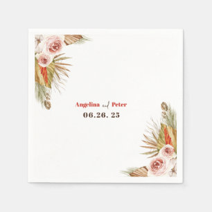 Safari Desert Boho Flowers Wedding Napkin