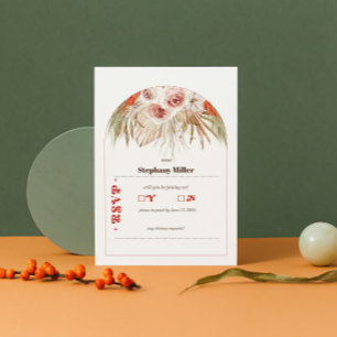 Safari Desert Boho Flowers Wedding  RSVP Card