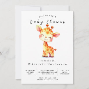 Safari Digital Giraffe Baby Shower  Invitation