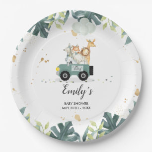Safari Drive By Baby Shower Paper Plate Decor