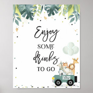 Safari Drive By Baby Shower Treat Favor Sign