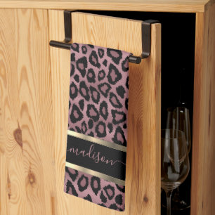 Safari Dusty Rose Leopard - Customise Tea Towel