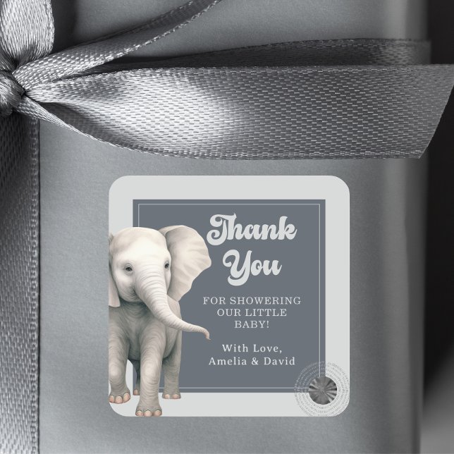 Safari Elephant Baby Shower Stickers (Creator Uploaded)