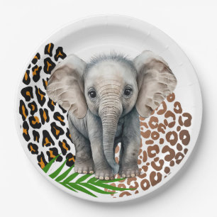 Safari Elephant Birthday Wild One Two Wild Party Paper Plate