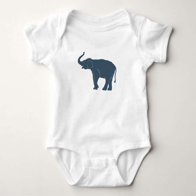 Safari Elephant Body Suit for Baby by Deb Jeffrey Baby Bodysuit (Front)