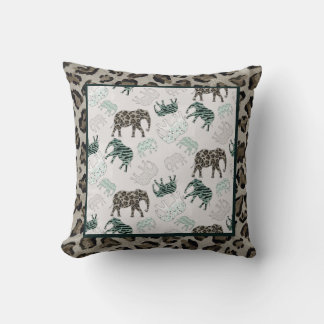 Safari Elephants Baby Boy Nursery Jungle Animals Cushion