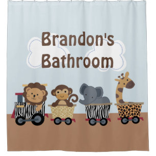 Safari Express/Jungle Train Kid's Shower Curtain