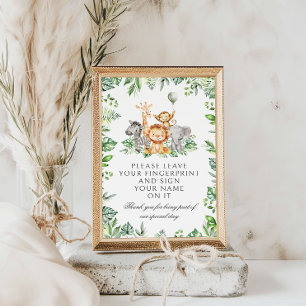  Safari Fingerprint Tree Baby Shower Games