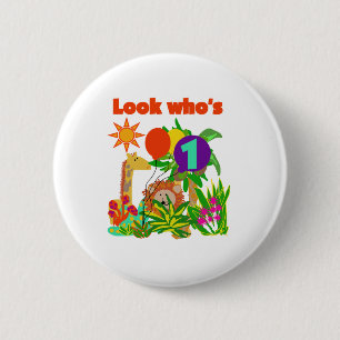 Safari First Birthday 6 Cm Round Badge
