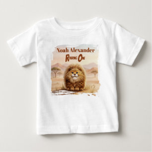 Safari First Birthday Zuberi Fluffy Leopard Party Baby T-Shirt