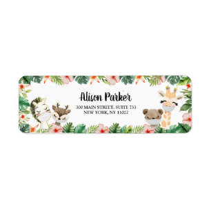 Safari Friends   Baby Shower Return Address Labels